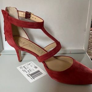 Red suede Sole Society heels